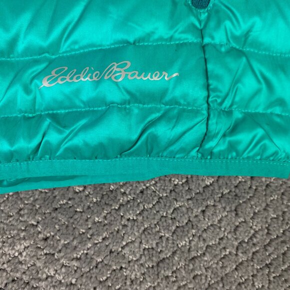 Eddie Bauer EB700 Travex Down Vest Women's XS Packable Aqua Teal Green Full Zip - Picture 4 of 15